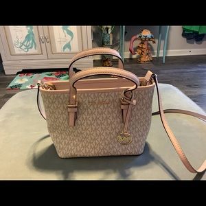 Michael Kors Jet Set Travel Small Leather Top Zip Tote Bag